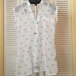 Love Stitch white top with koi detail